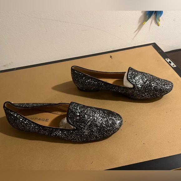 “Rampage” black with silver glitter loafers. - Picture 3 of 7